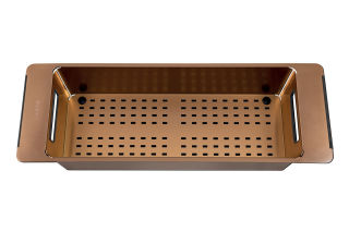 Colander cuivre mat - Bac vide-sauce en inox revêtement PVD Cuivre mat