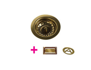 Vidage & trop plein or - Kit vidage bonde + trop plein en inox revêtement PVD Or