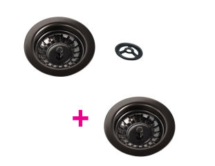 Vidage & trop plein gun métal brillant - Kit vidage bonde + trop plein en inox revêtement PVD Gun métal brillant