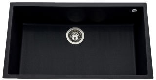 Quadrille Noir M&eacute;tal - Cuve sous-plan Luisina 1 grand bac coloris Noir M&eacute;tal