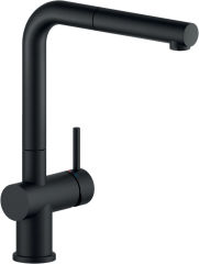 RC115DO079 - Mitigeur de cuisine Luisina, bec pivotant noir mat avec douchette extractible monojet