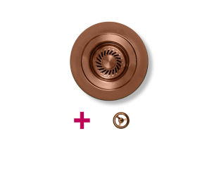 Vidage & trop plein cuivre - Kit vidage bonde + trop plein en inox revêtement PVD Cuivre