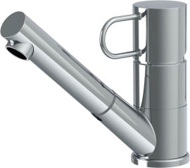 RC0007DO015 - Mitigeur de cuisine Luisina, bec pivotant chrom&eacute; avec douchette extractible monojet