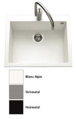 Quadrille Gris M&eacute;tal - Cuve &agrave; encastrer Luisina 1 grand bac coloris Gris M&eacute;tal