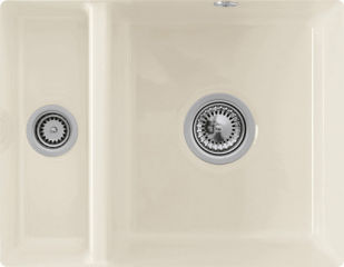 Subway XU Cr&egrave;me - Cuve sous-plan Villeroy & Boch 1 bac, 1 vide-sauce coloris Cr&egrave;me